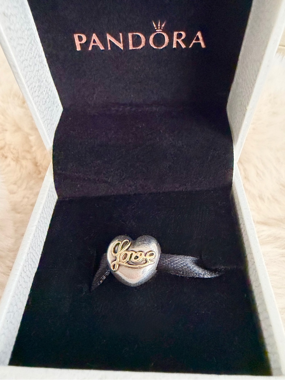 Pandora “Heart of Love” Clip Charm, Sterling Silver & 14k Gold ✨